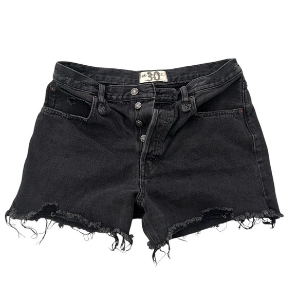 We The Free Pants - We The Free Black Jean High-Waisted Distressed Shorts